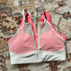 lululemon athletica Pink and White Mesh Sports Bra